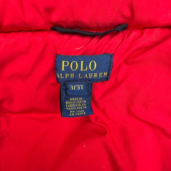 Polo Ralph Lauren Boys Toddler 3T Puffer Down Jacket Black ***No Hood*** - Picture 8 of 10